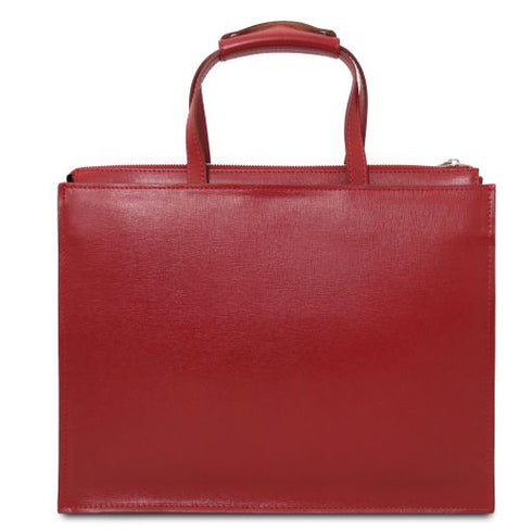 Palermo - Saffiano Leather briefcase 3 compartments for women